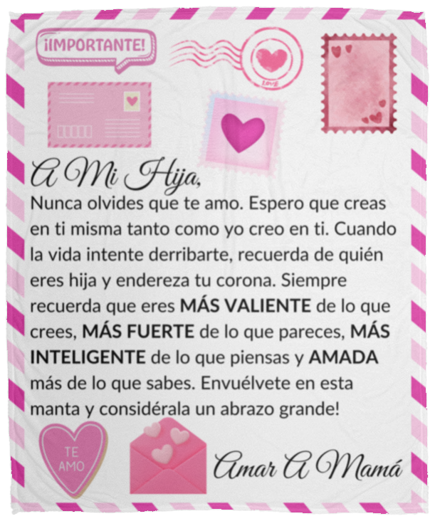 A Mi Hija Bufanda Acogedora De Tarjeta Postal De Felpa