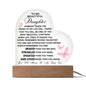 TO MY BEAUTIFUL DAUGHTER COLOR CHANGING LED NIGHT LIGHT|YOU WILL ALWAYS BE MY BABY GIRL