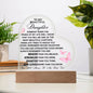 TO MY BEAUTIFUL DAUGHTER COLOR CHANGING LED NIGHT LIGHT|YOU WILL ALWAYS BE MY BABY GIRL