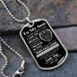 TO MY SON FROM DAD|THIS OLD LION HAS YOUR BACK DOG TAG NECKLACE