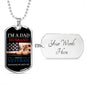 I'M A DAD, HUSBAND, AND A VETERAN NOTHING SCARES ME DOG TAG CHAIN