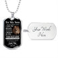 TO MY SON FROM DAD DOG TAG CHAIN|THIS OLD LION WILL ALWAYS HAVE YOUR BACK