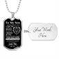 TO MY SON FROM DAD|THIS OLD LION HAS YOUR BACK DOG TAG NECKLACE