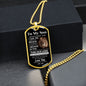 TO MY SON FROM DAD DOG TAG CHAIN|THIS OLD LION WILL ALWAYS HAVE YOUR BACK