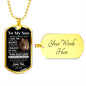 TO MY SON FROM DAD DOG TAG CHAIN|THIS OLD LION WILL ALWAYS HAVE YOUR BACK