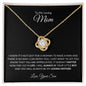TO MY LOVING MOM LOVE KNOT NECKLACE (BLACK BACKGROUND)