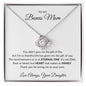 TO MY BONUS MOM LOVE KNOT NECKLACE FROM YOUR DAUGHTER