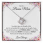 TO MY BONUS MOM LOVE KNOT FLOWER NECKLACE