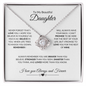 TO MY BEAUTIFUL DAUGHTER LOVE KNOT NECKLACE