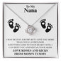 TO MY NANA LOVE KNOT NECKLACE|LOVE KISSES AND KICKS FROM MOM'S TUMMY
