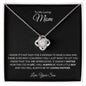 TO MY LOVING MOM LOVE KNOT NECKLACE (BLACK BACKGROUND)