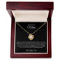 TO MY LOVING MOM LOVE KNOT NECKLACE (BLACK BACKGROUND)