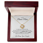 TO MY BONUS MOM LOVE KNOT NECKLACE FROM YOUR DAUGHTER