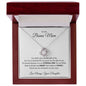 TO MY BONUS MOM LOVE KNOT NECKLACE FROM YOUR DAUGHTER