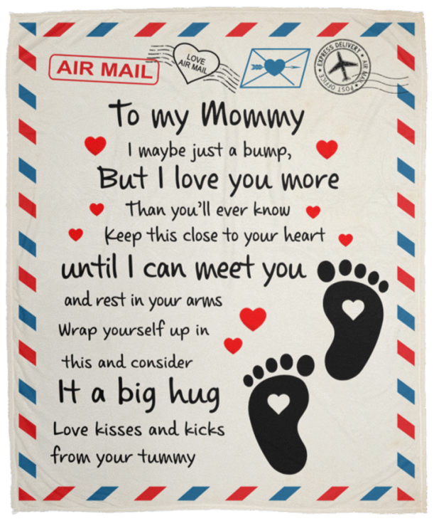 TO MY MOMMY LOVE FROM YOUR TUMMY POSTCARD BLANKET