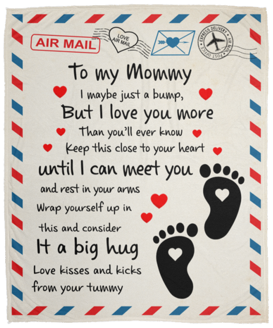 TO MY MOMMY LOVE FROM YOUR TUMMY POSTCARD BLANKET