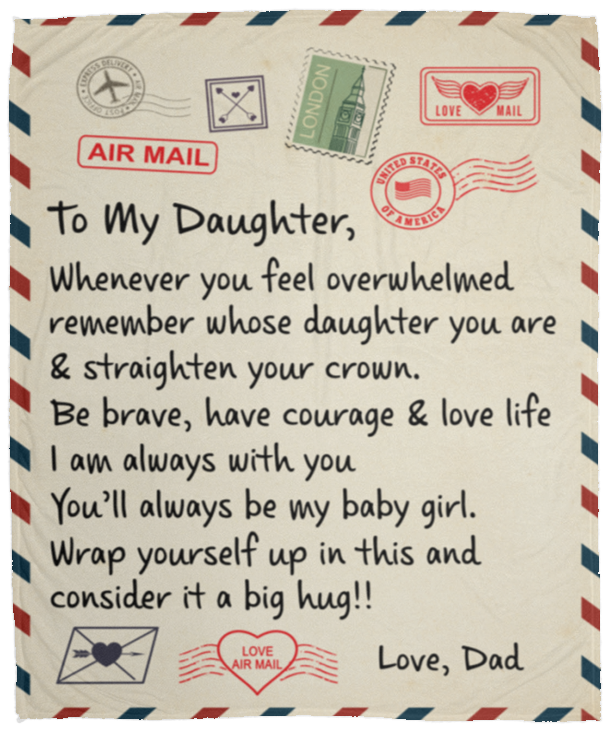 TO MY DAUGHTER COZY PLUSH POSTCARD BLANKET