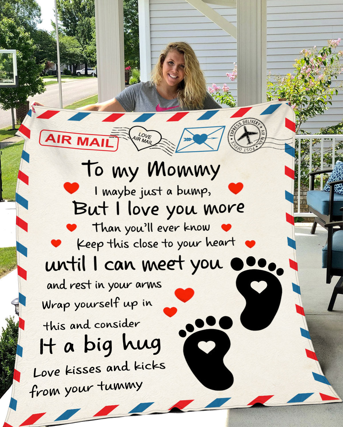 TO MY MOMMY LOVE FROM YOUR TUMMY POSTCARD BLANKET