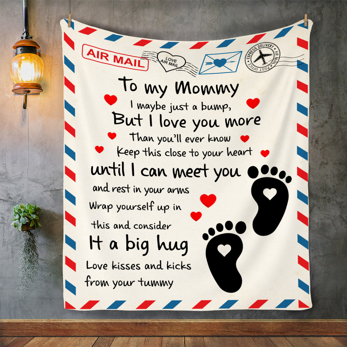 TO MY MOMMY LOVE FROM YOUR TUMMY POSTCARD BLANKET