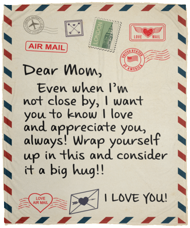 [SELLING FAST] DEAR MOM COZY PLUSH POSTCARD BLANKET