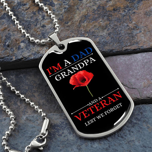 LEST WE FORGET DOG TAG CHAIN