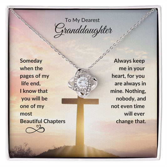 To My Dearest Granddaughter|Love Knot Necklace