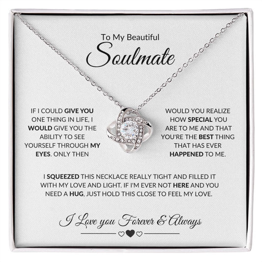 TO MY BEAUTIFUL SOULMATE|LOVE KNOT NECKLACE