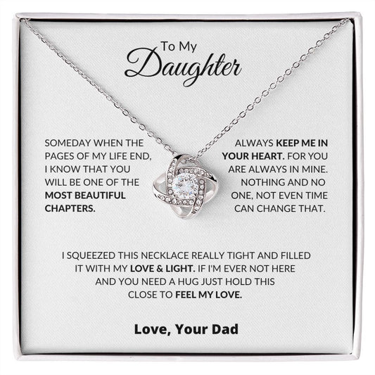 TO MY DAUGHTER FROM DAD|MOST BEAUTIFUL CHAPTER LOVE KNOT NECKLACE