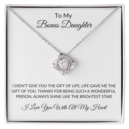 TO MY BONUS DAUGHTER|LOVE KNOT NECKLACE