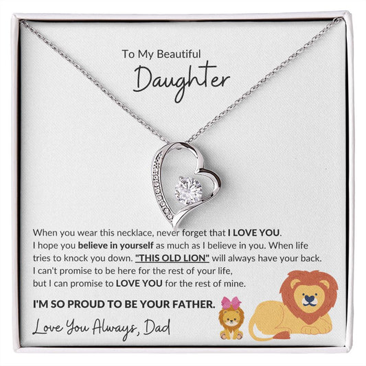 TO MY BEAUTIFUL DAUGHTER FOREVER LOVE NECKLACE FROM DAD|I WILL ALWAYS HAVE YOUR BACK