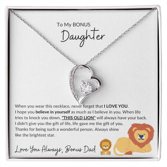 TO MY BONUS DAUGHTER FROM BONUS DAD FORVER LOVE NECKLACE|I WILL ALWAYS HAVE YOUR BACK