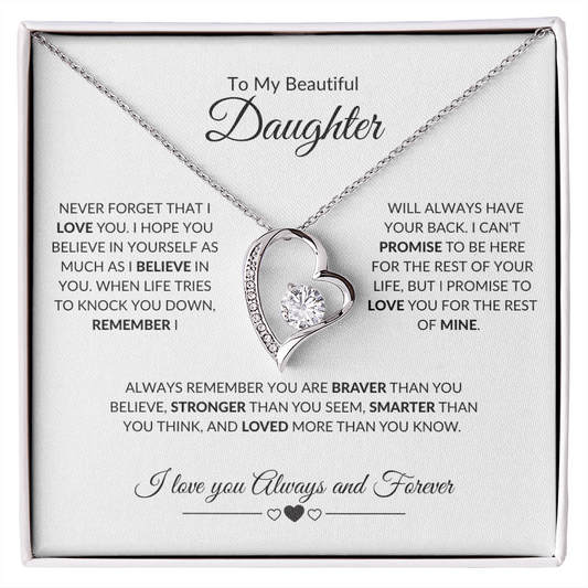 TO MY BEAUTIFUL DAUGHTER FOREVER LOVE NECKLACE