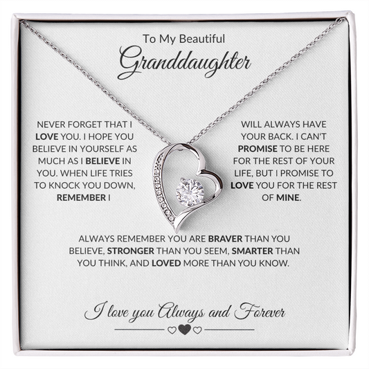 To My Beautiful Granddaughter|Forever Love Necklace