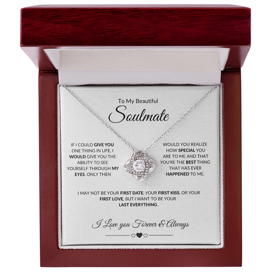TO MY BEAUTIFUL SOULMATE|LOVE KNOT NECKLACE